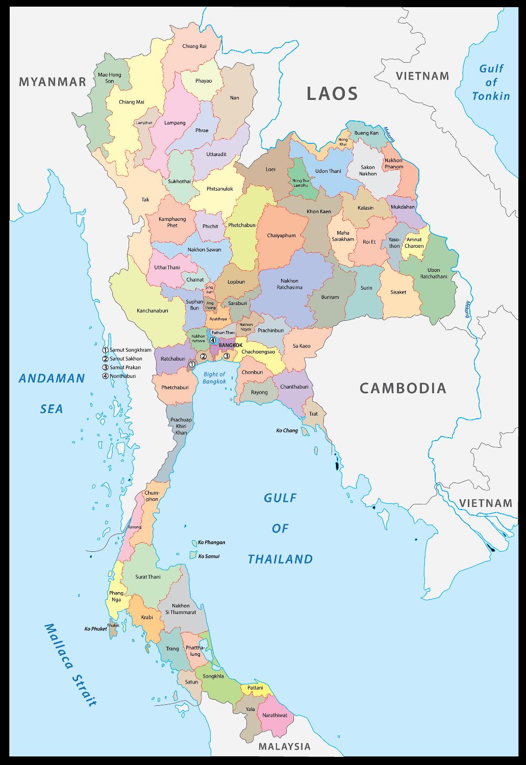Thailand provinces map